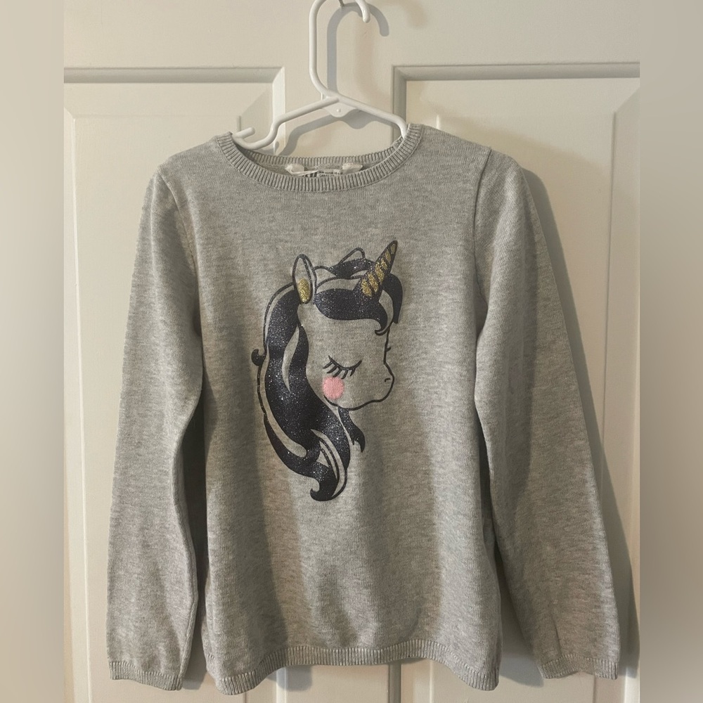 Girls H&M unicorn sweater